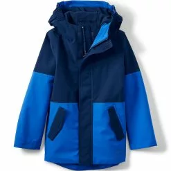Lands' End Kids Waterproof Fleece Lined Rain Parka
