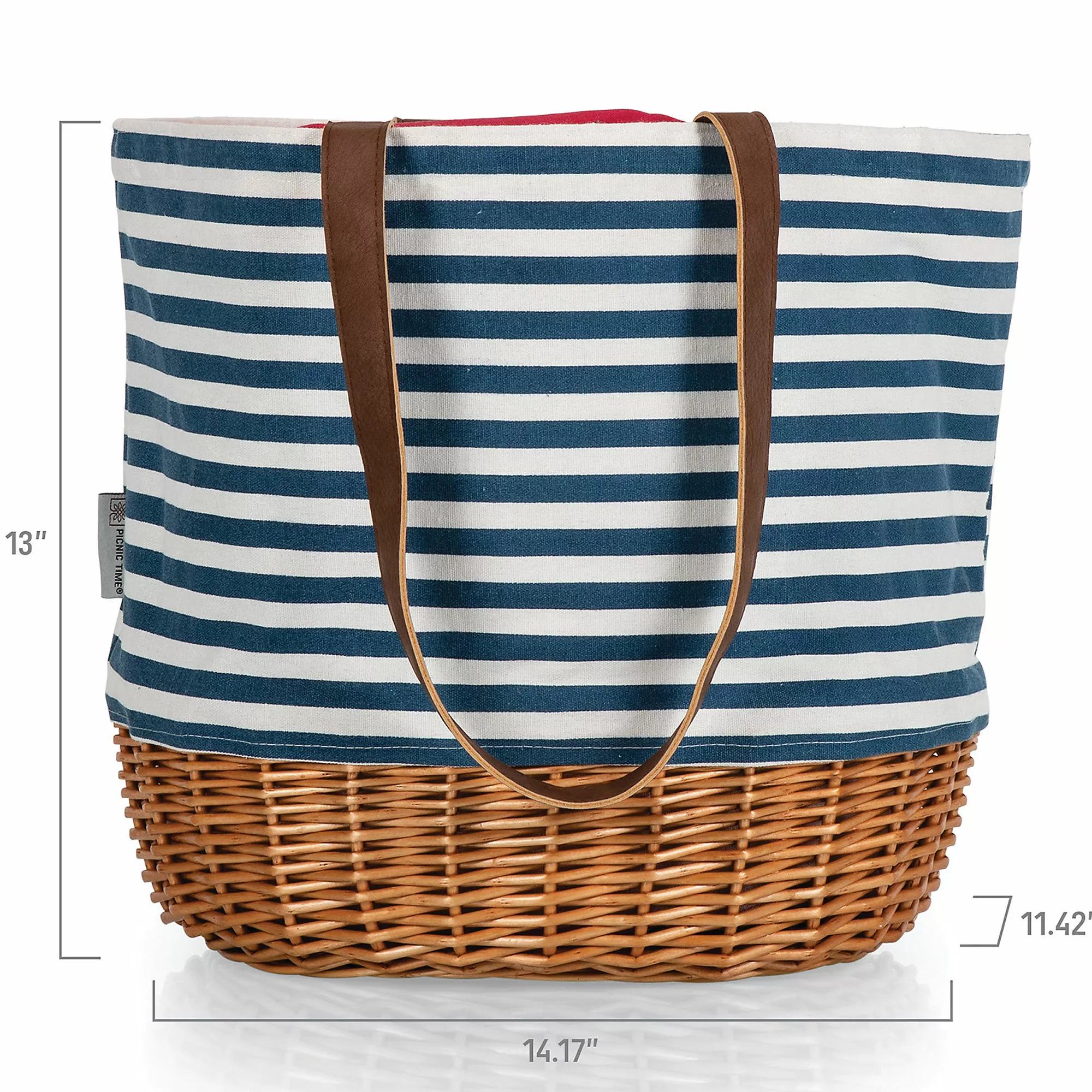 Picnic Time Coronado Canvas And Willow Basket Tote - Image 4