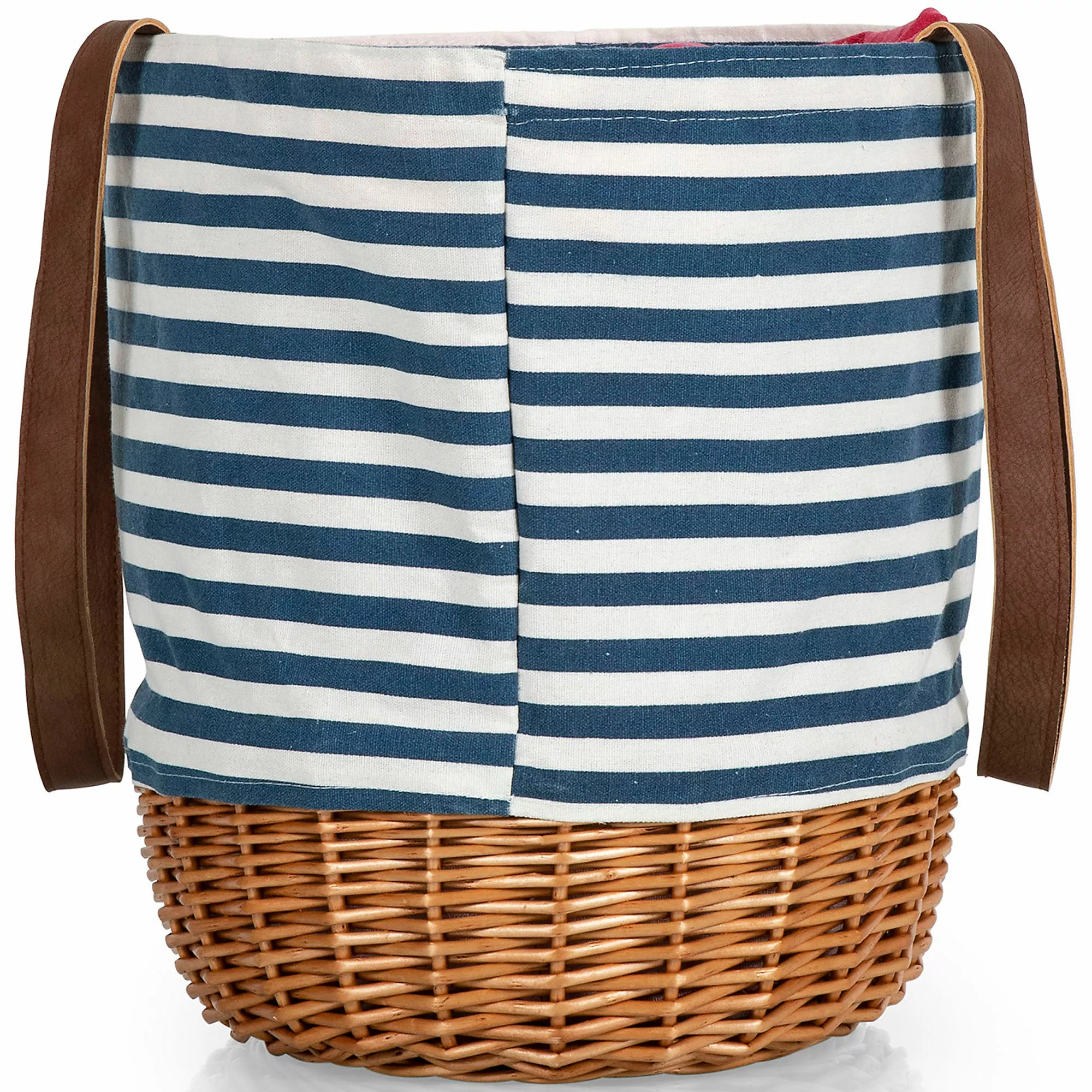 Picnic Time Coronado Canvas And Willow Basket Tote - Image 2