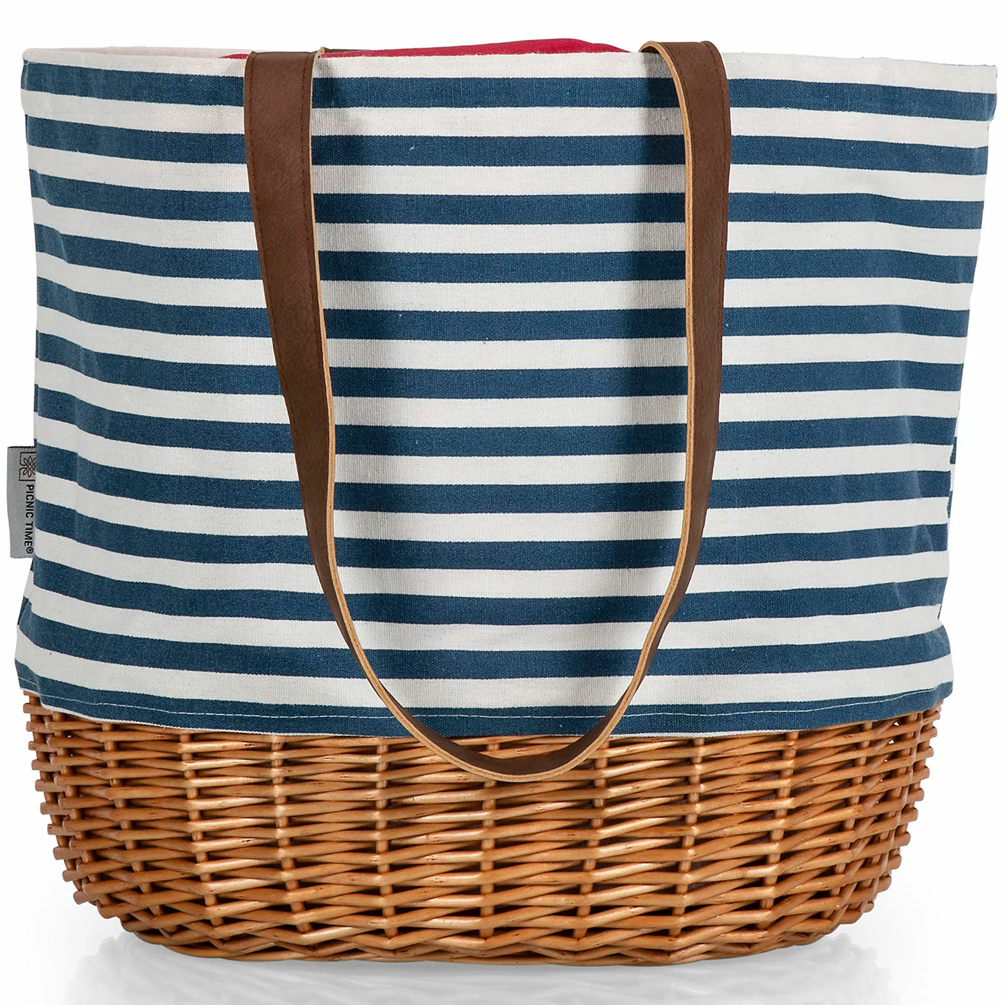 Picnic Time Coronado Canvas And Willow Basket Tote - Image 3