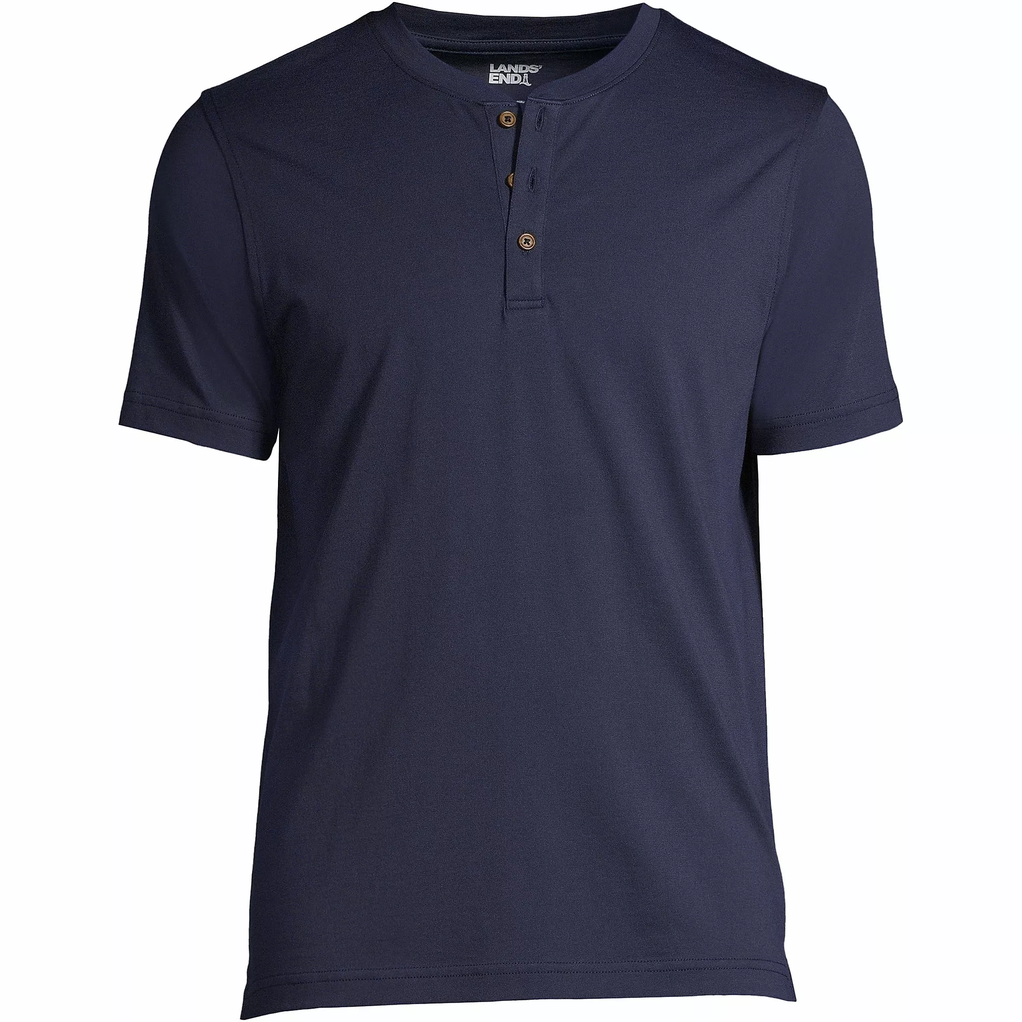 Lands' End Men's Big And Tall Short Sleeve Supima Jersey Henley - Image 5