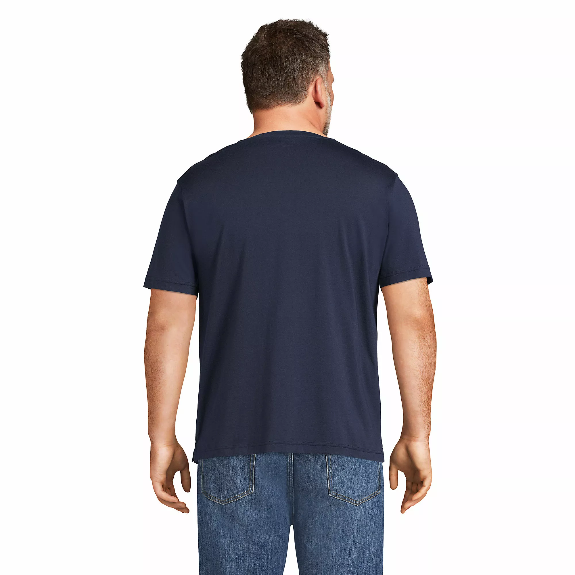 Lands' End Men's Big And Tall Short Sleeve Supima Jersey Henley - Image 3