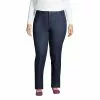 Lands' End Women's Plus Size Mid Rise Straight Leg Blue Jeans