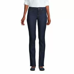 Lands' End Women's Recover Mid Rise Straight Leg Blue Jeans
