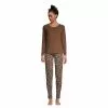 Lands' End Women's Lounge Pajama Set Long Sleeve T-shirt And Slim Leg Pants