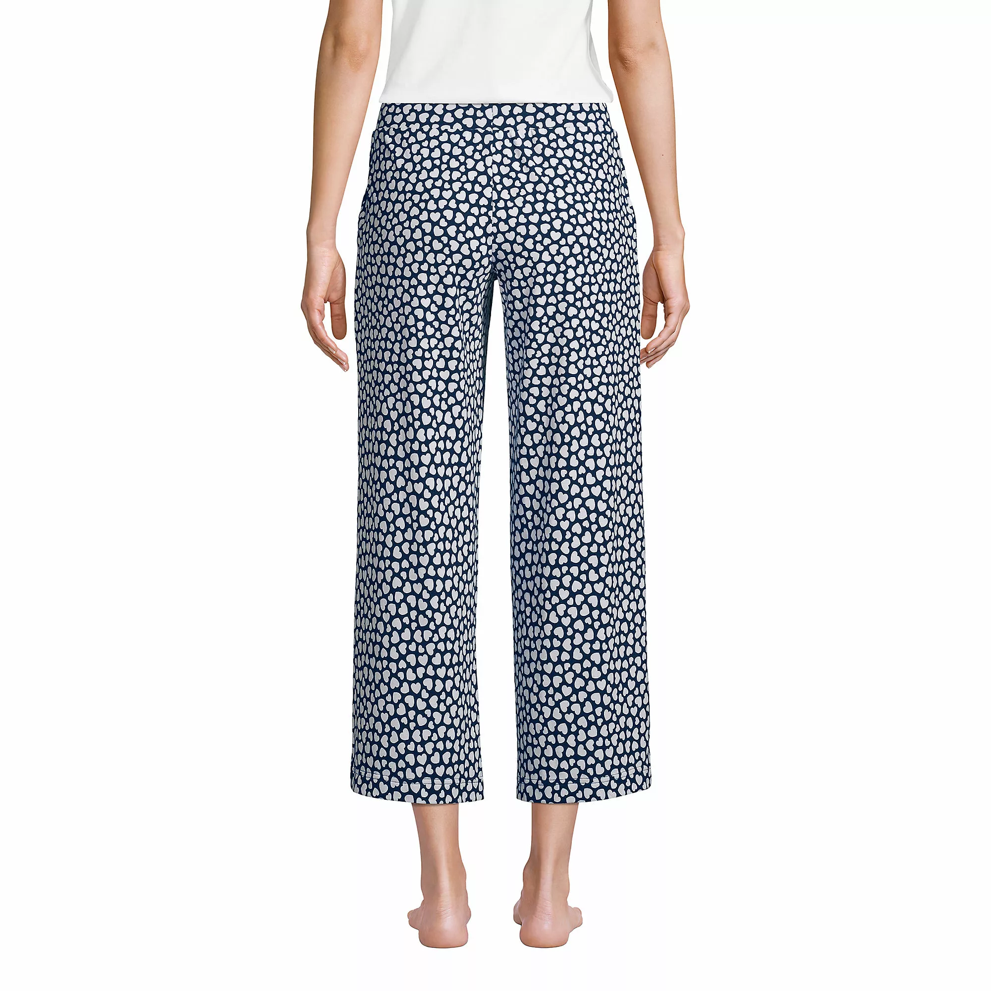 Lands' End Women's Lounge Mid Rise Wide Leg Crop Pajama Pants - Image 2