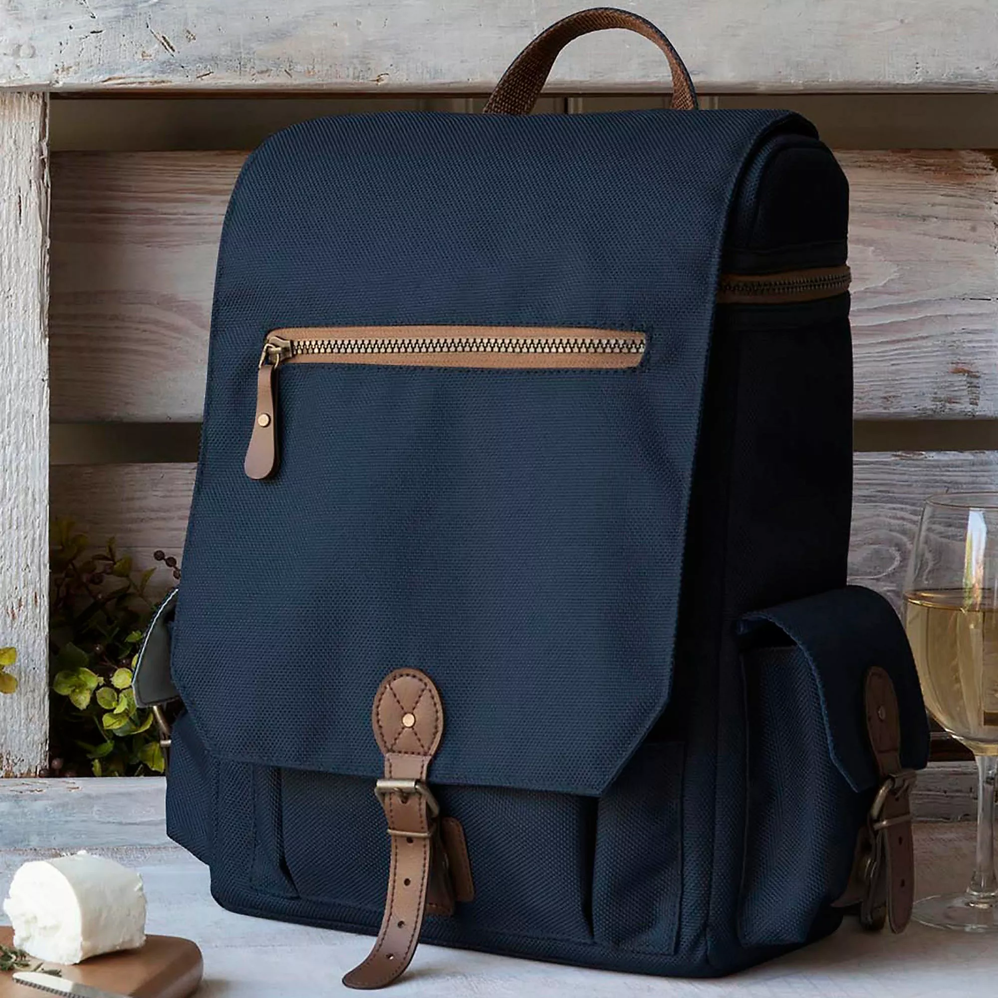 Picnic Time Moreno 3 Bottle Insulated Wine And Cheese Picnic Tote Set - Image 8