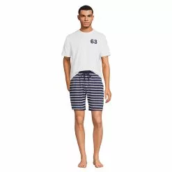 Lands' End Men's Knit Jersey Pajama Shorts Sleep Set