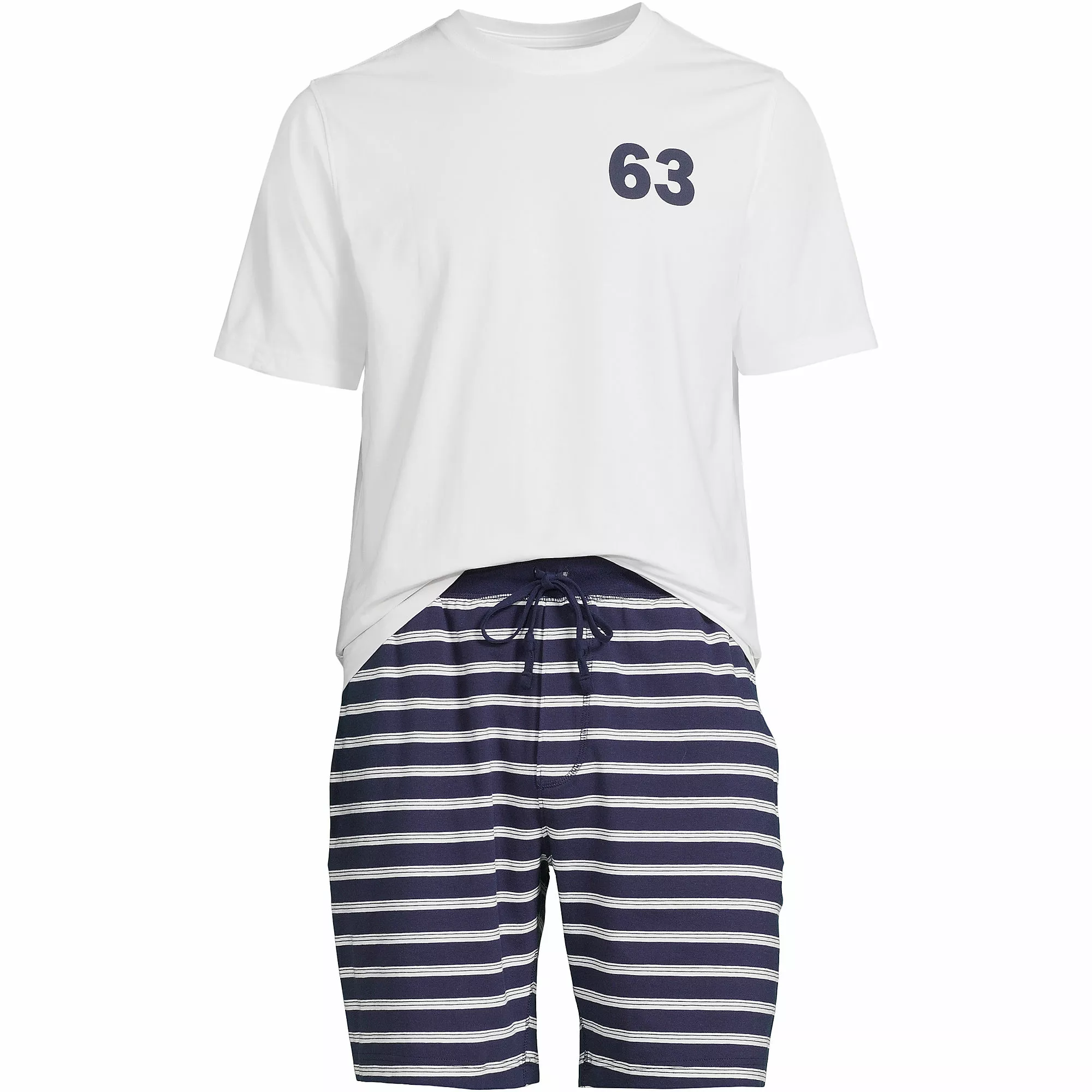 Lands' End Men's Knit Jersey Pajama Shorts Sleep Set - Image 4
