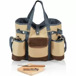 Picnic Time Country Insulated Wine And Cheese Picnic Tote Set