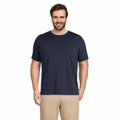 Lands' End Men's Big And Tall Short Sleeve Supima Tee With Pocket