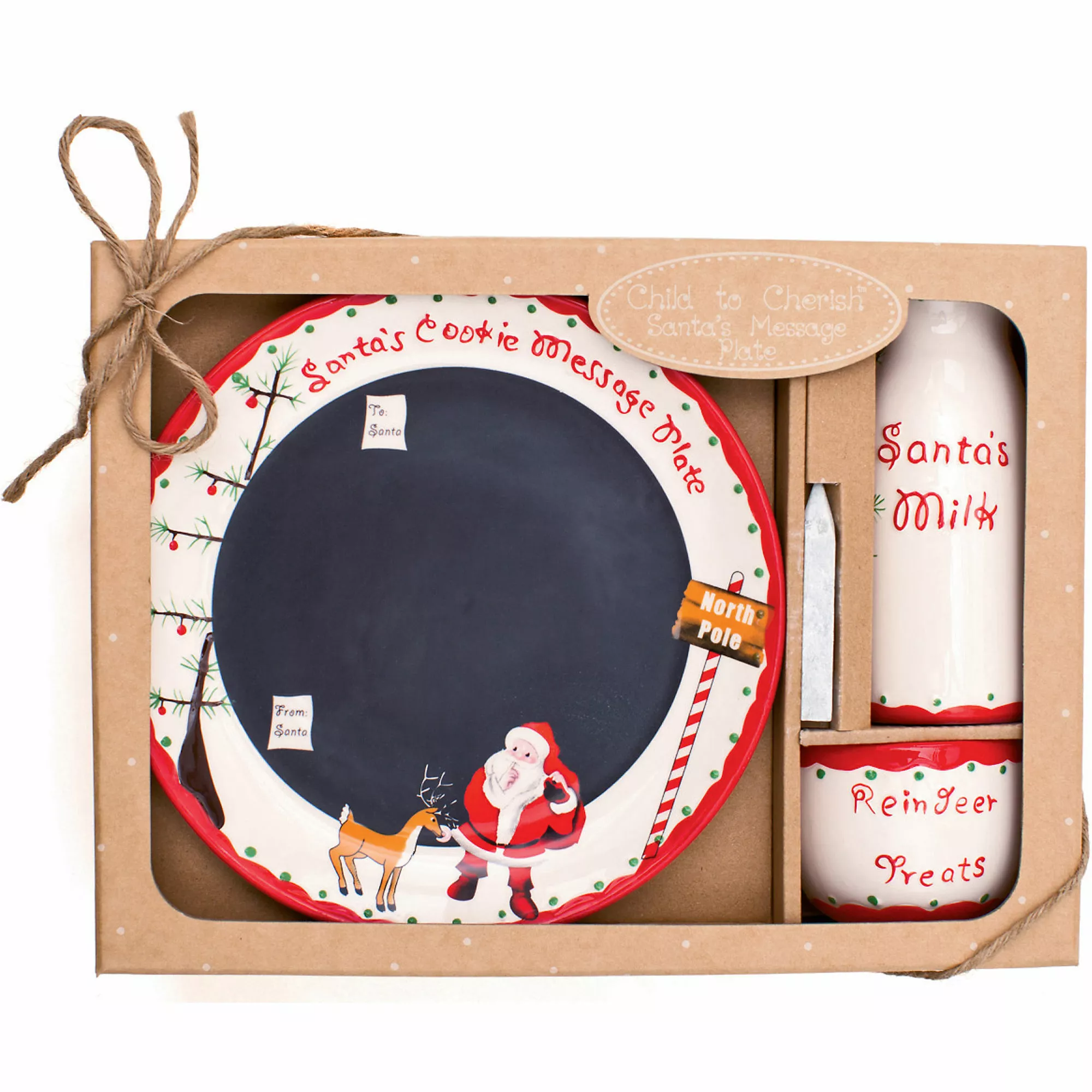 Child To Cherish Christmas Santa Cookie Plate Set