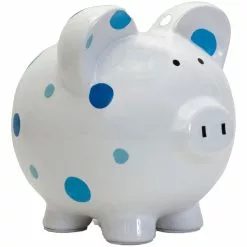 Child To Cherish Ceramic Polka Dot Piggy Bank