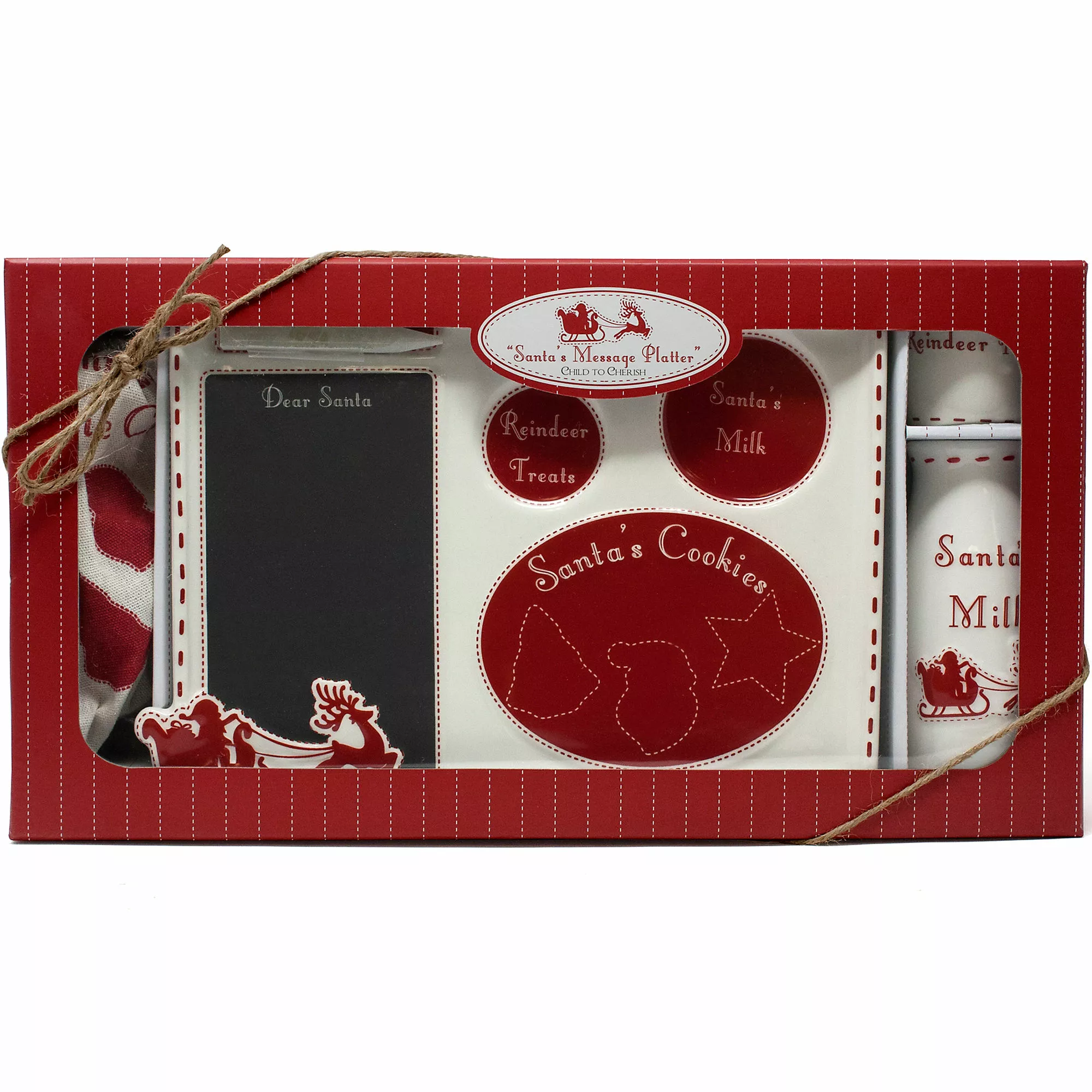 Child To Cherish Christmas Santa Cookie Platter With Cookie Cutters Set - Image 3