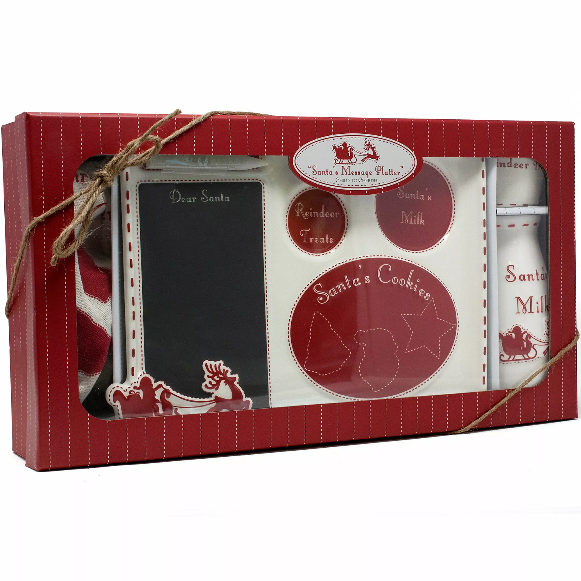 Child To Cherish Christmas Santa Cookie Platter With Cookie Cutters Set