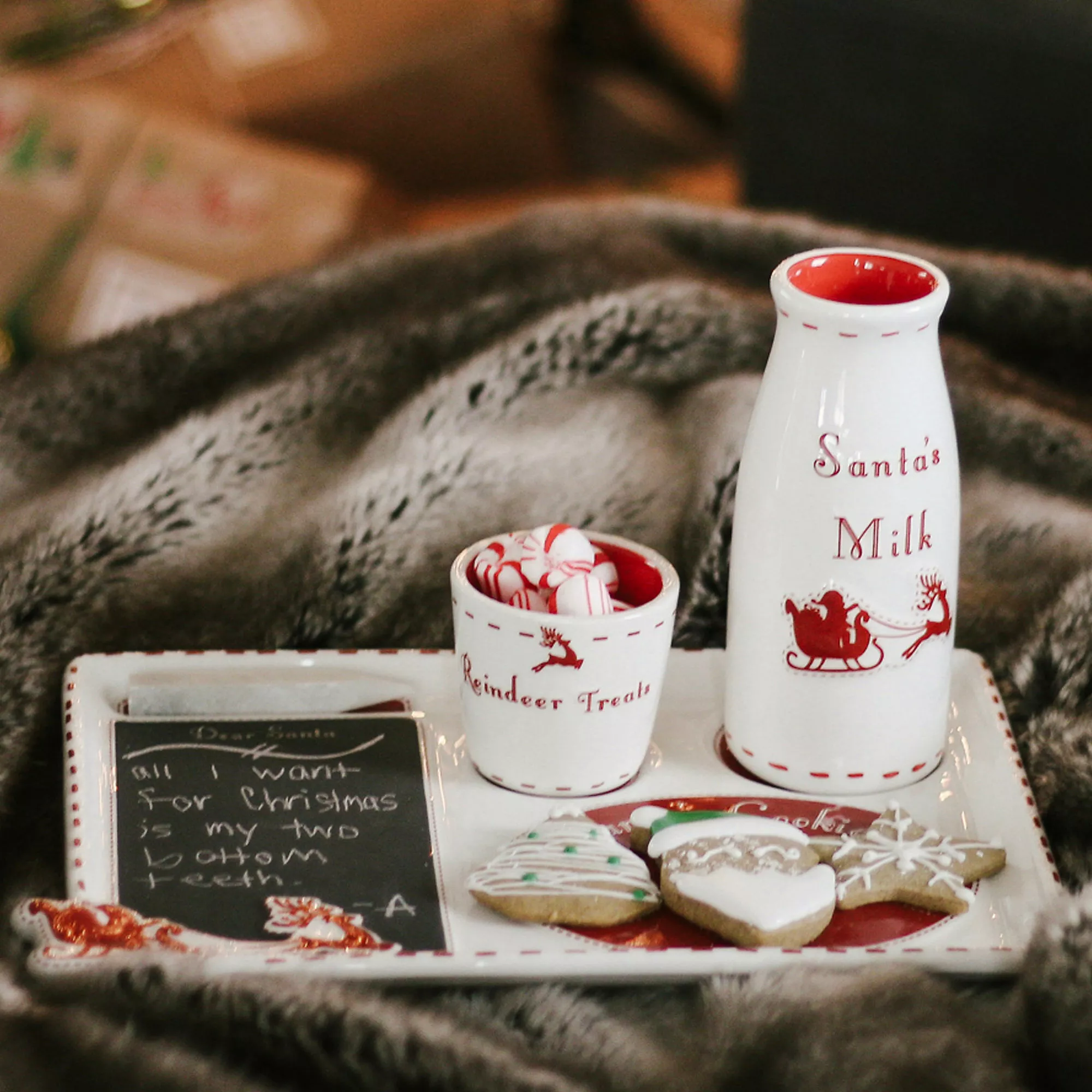 Child To Cherish Christmas Santa Cookie Platter With Cookie Cutters Set - Image 5