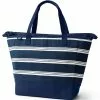 Lands' End Print Canvas Insulated Repreve Lining Zip Top Tote Bag