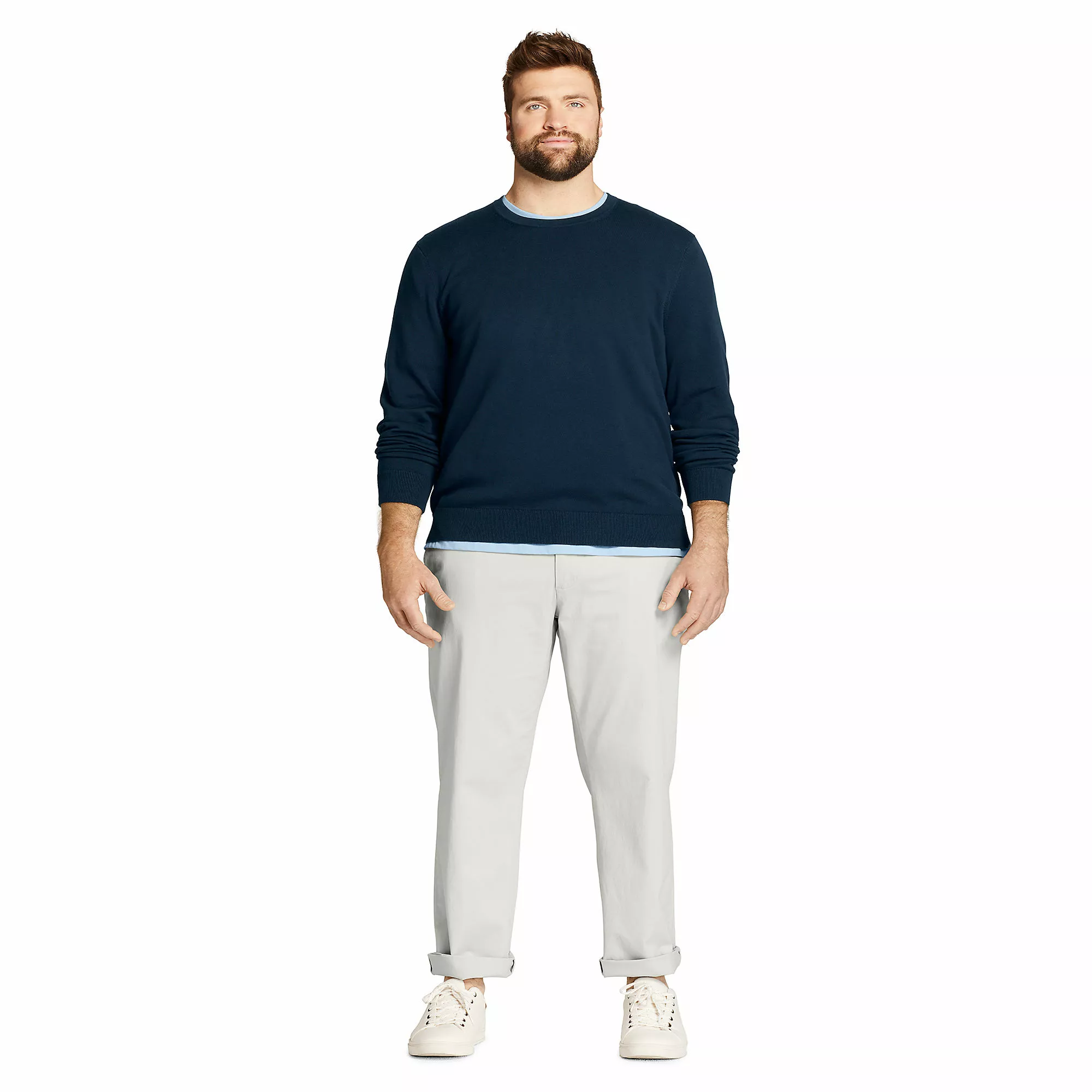 Lands' End Men's Big And Tall Fine Gauge Supima Cotton Crewneck Sweater - Image 4