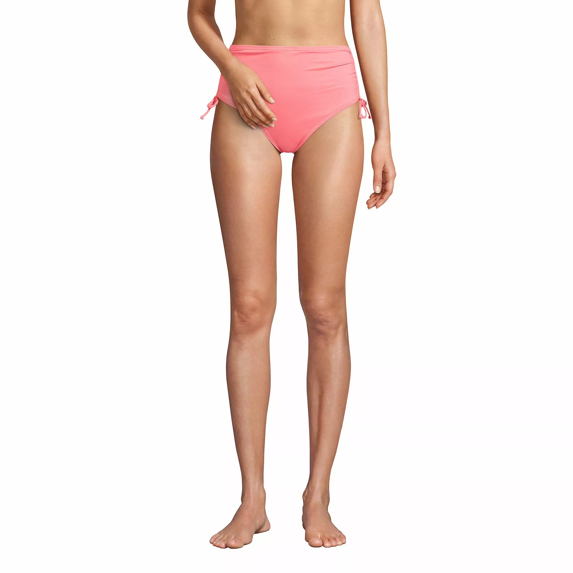 Lands' End Women's Chlorine Resistant Adjustable High Waisted Bikini Swim Bottoms - Image 4