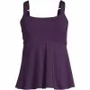 Lands' End Women's Plus Size Flutter Scoop Neck Tankini Top Comfort Adjustable Straps