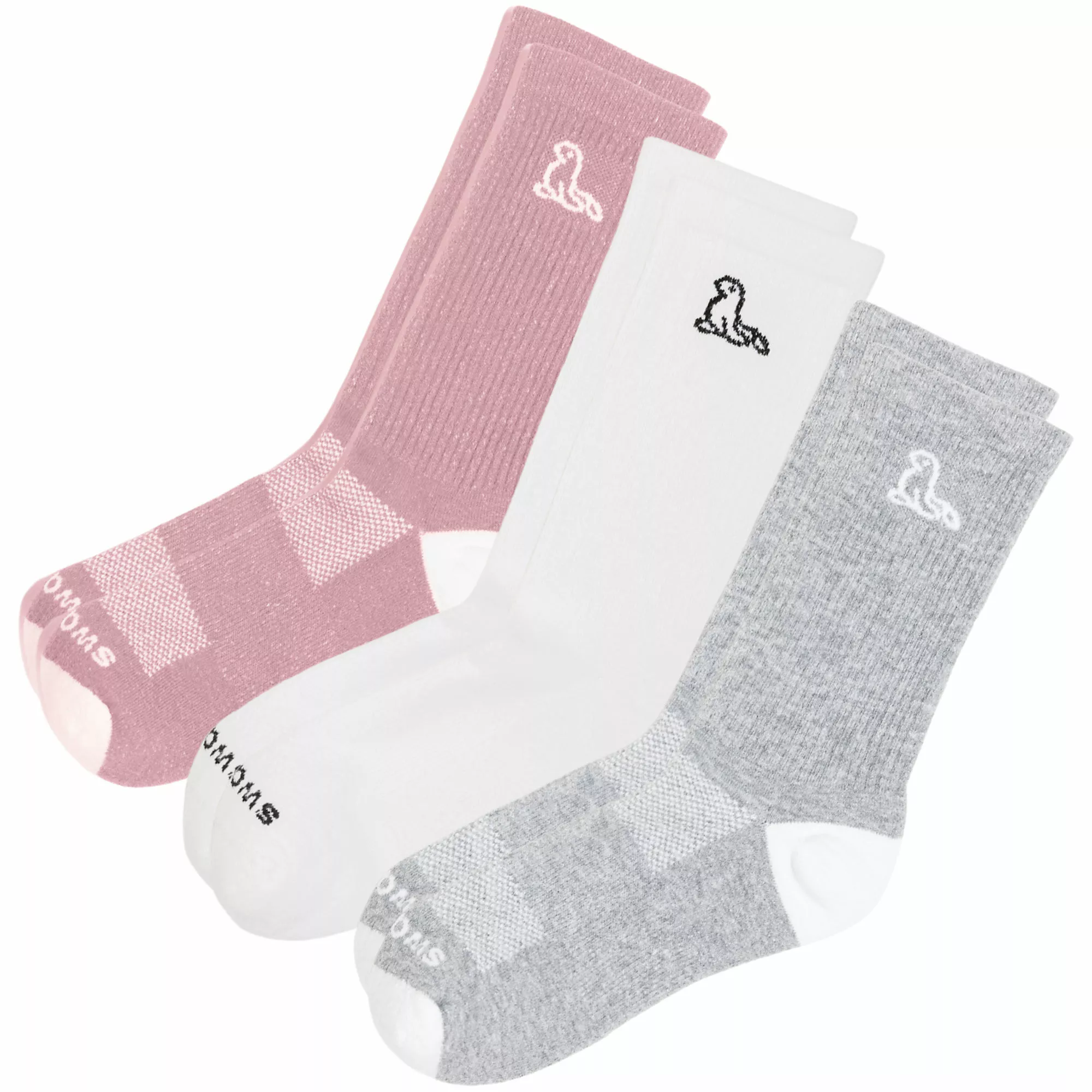 Swaggr Women's 3 Pack Multi Color Crew Socks