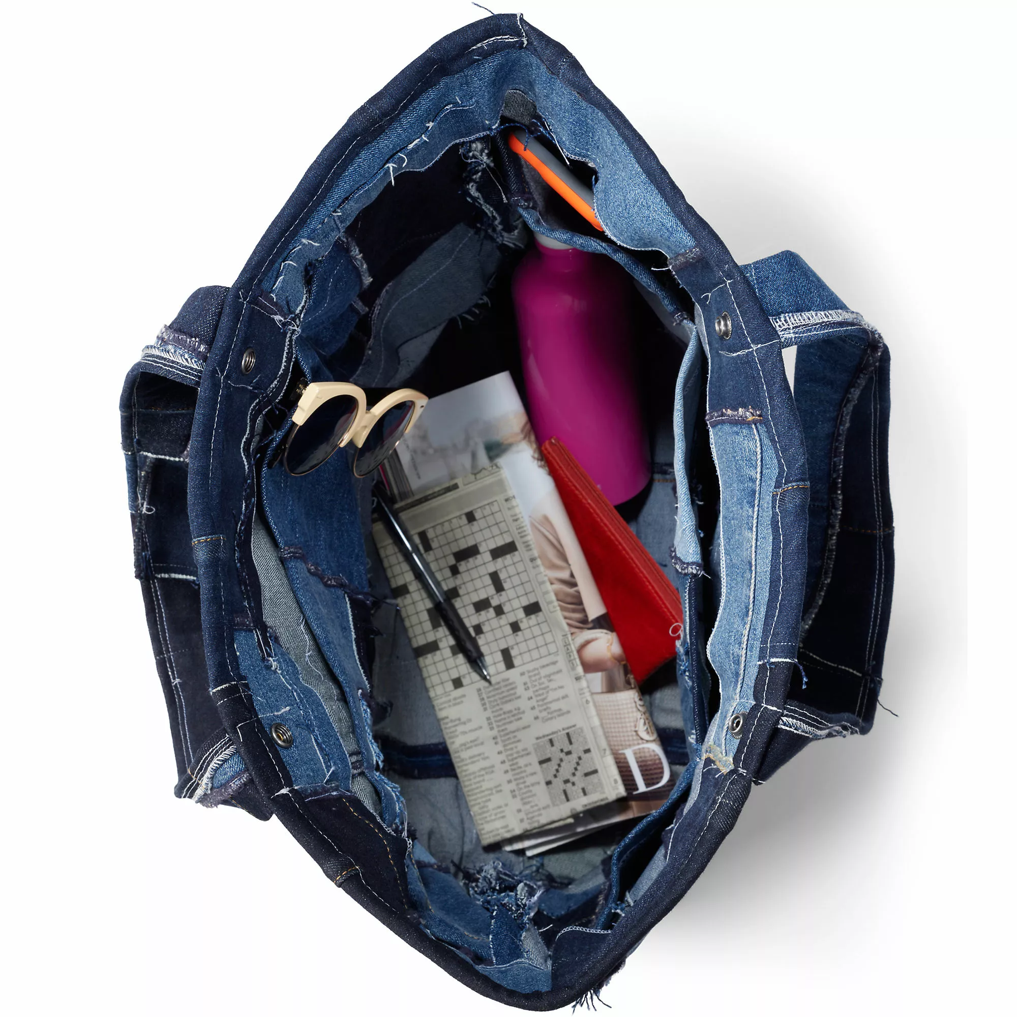ADIFF X Lands' End Upcycled Denim Large Tote - Image 2