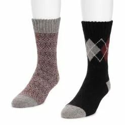 Muk Luks Men's 2 Pair Pack Of Crew Socks