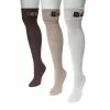 Muk Luks Women's 3 Pack Buckle Cuff Knee High Socks