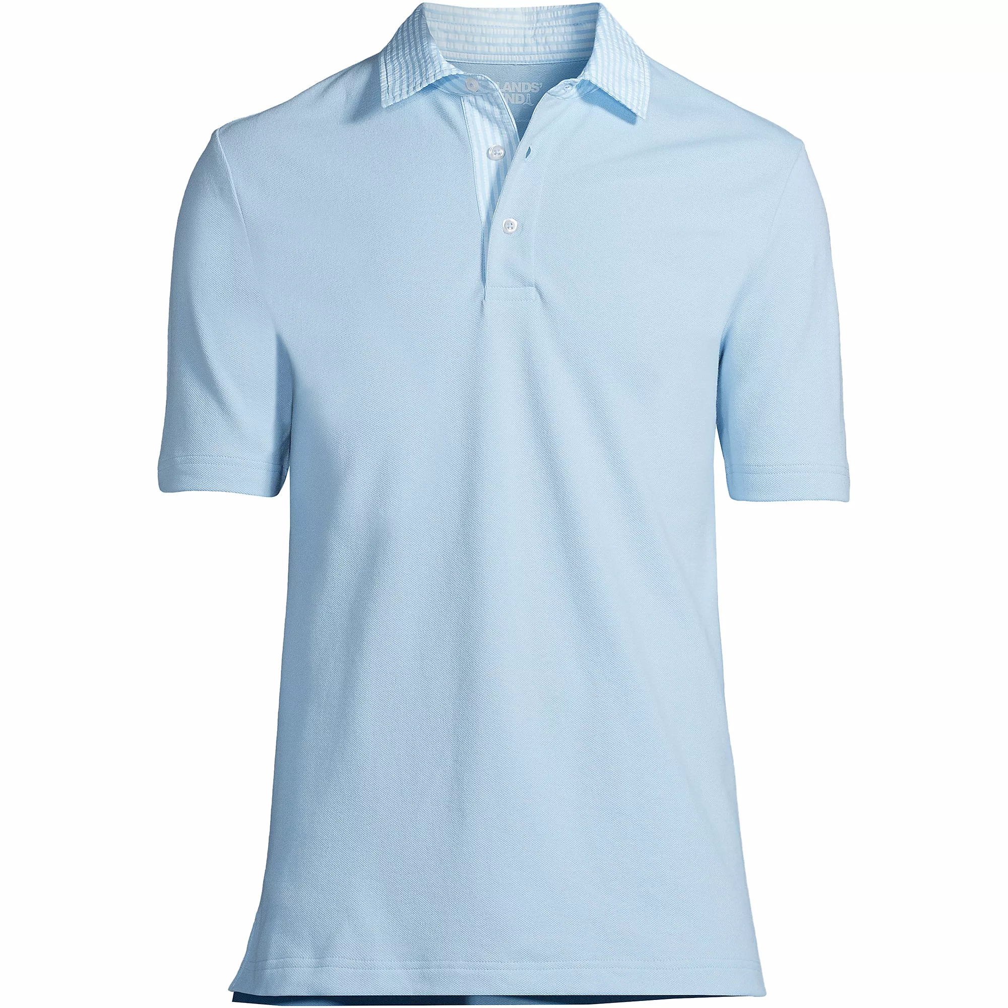 Lands' End Men's Big And Tall Seersucker Collar Comfort First Mesh Polo Shirt - Image 2