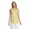 Lands' End Women's Slub Vneck Trimmed Tunic Tank