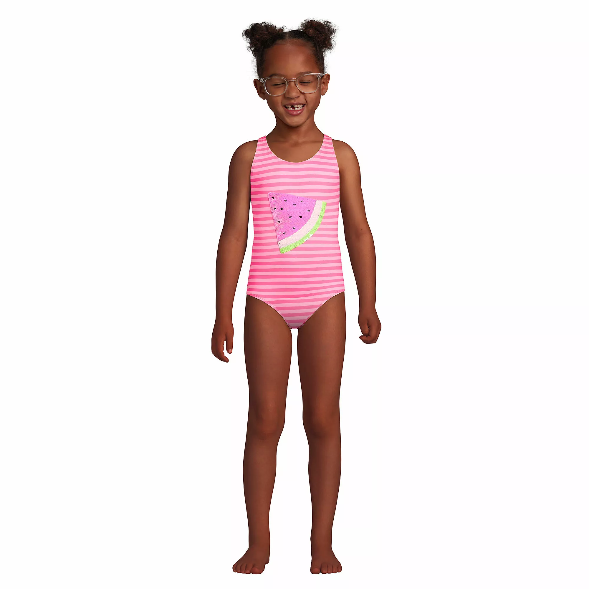 Lands' End Girls Sequin Graphic UPF 50 Tugless One Piece - Image 2