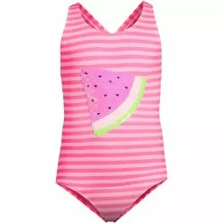 Lands' End Girls Sequin Graphic UPF 50 Tugless One Piece