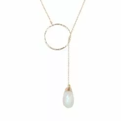 JK Designs Jewelry Gemstone Lariat 14K Gold Filled Necklace