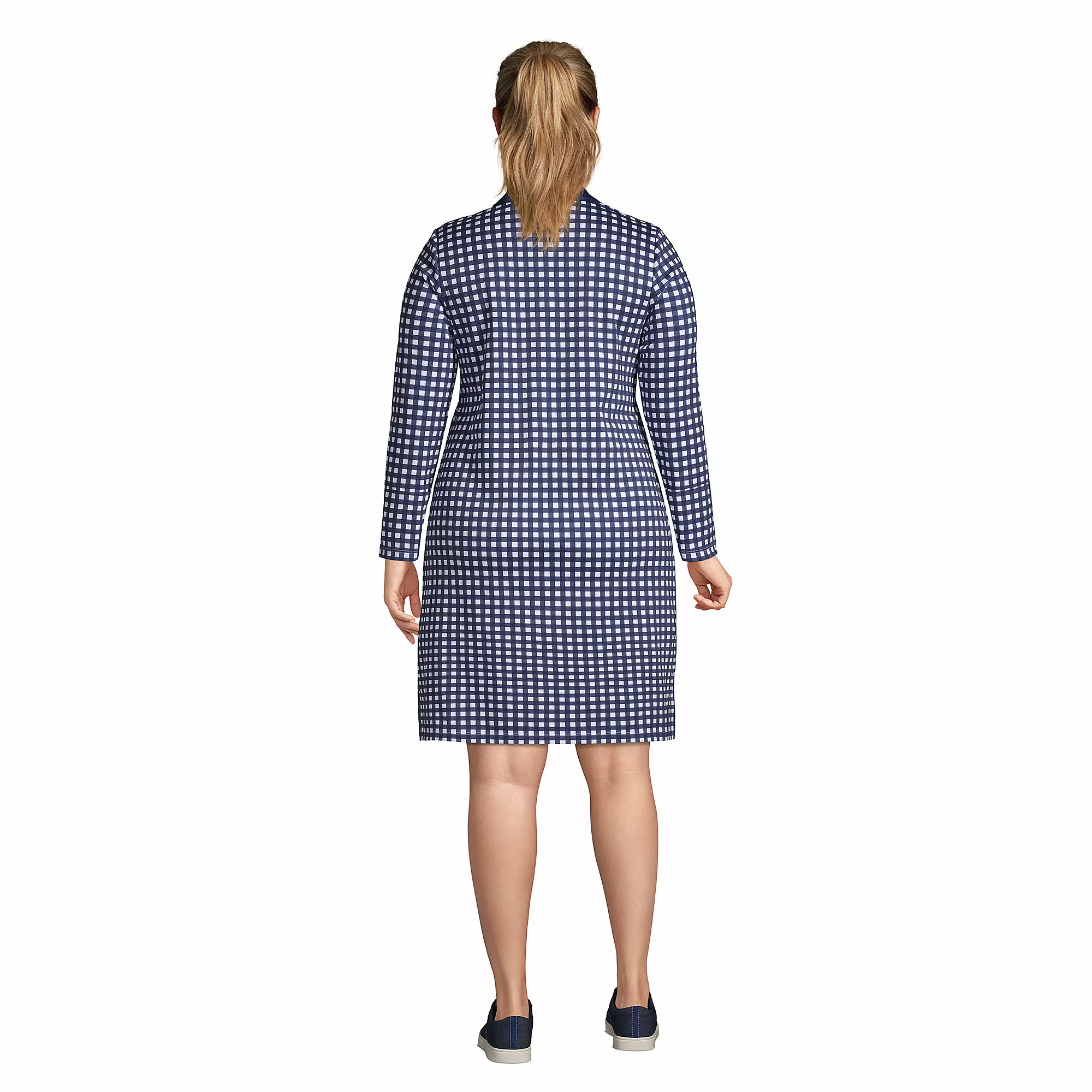Draper James X Lands' End Women's Plus Size Supima Cotton 3/4 Sleeve Polo Dress - Image 2
