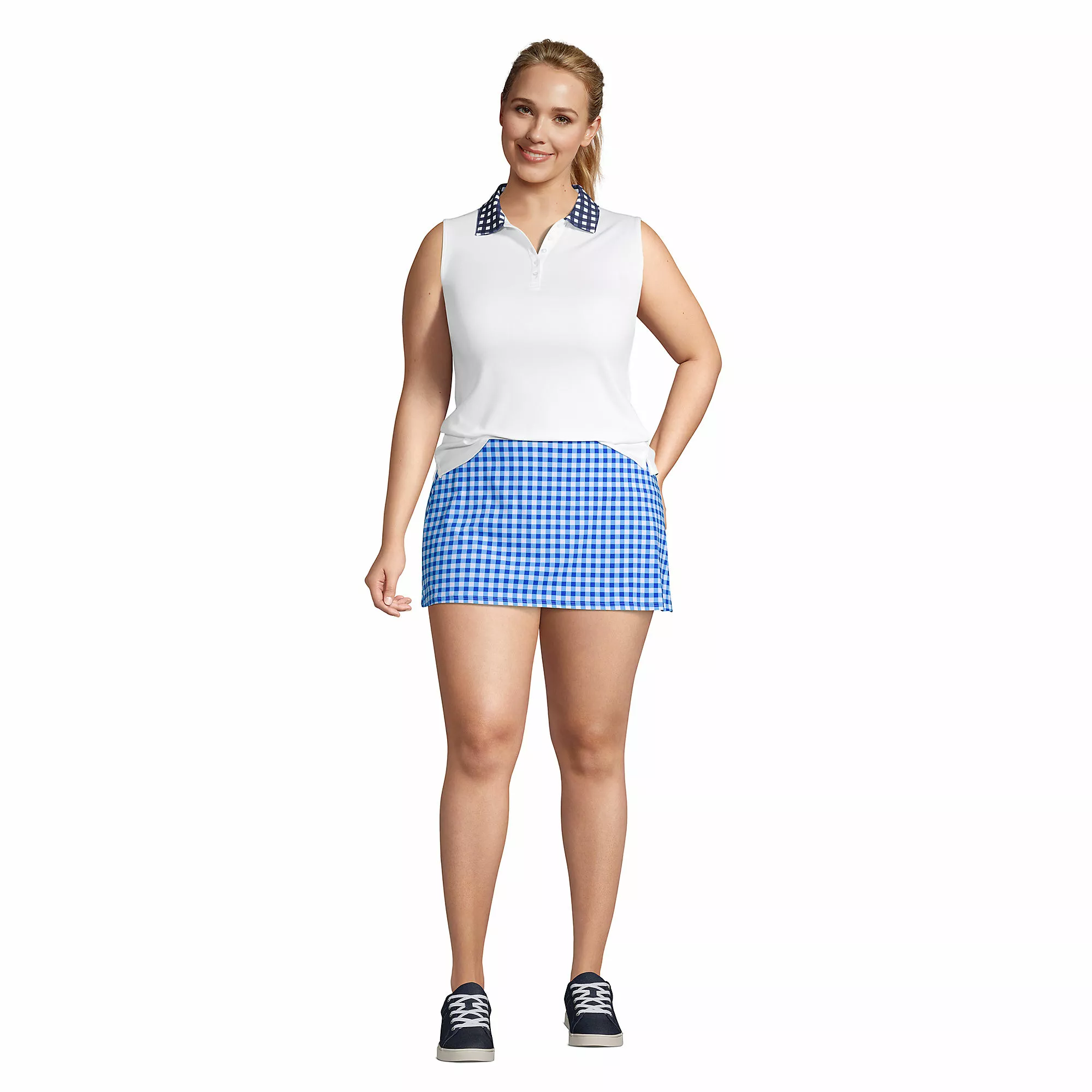 Draper James X Lands' End Women's Plus Size Sleeveless Supima Polo Shirt - Image 4