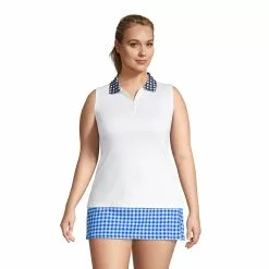 Draper James X Lands' End Women's Plus Size Sleeveless Supima Polo Shirt