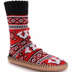 Muk Luks Unisex Game Day Wisconsin Badgers Non-Skid Slipper Socks