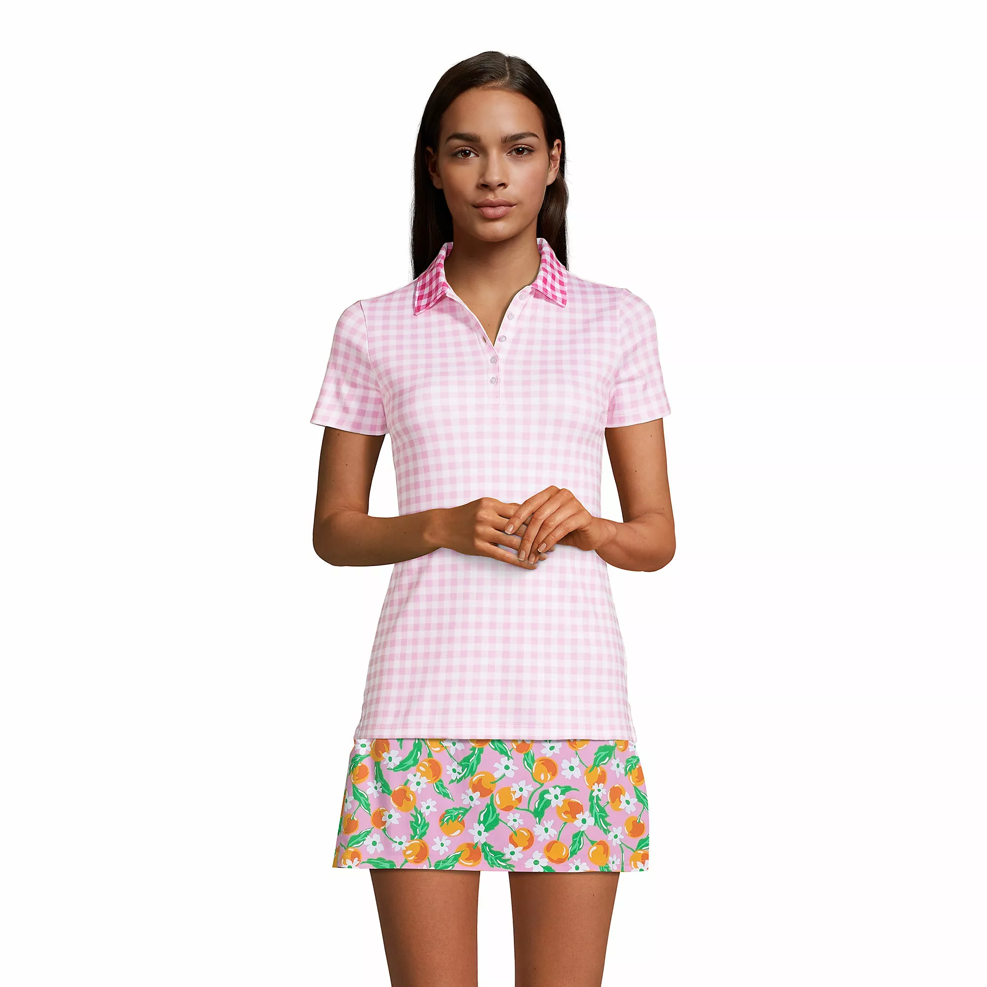 Draper James X Lands' End Women's Short Sleeve Supima Polo Shirt