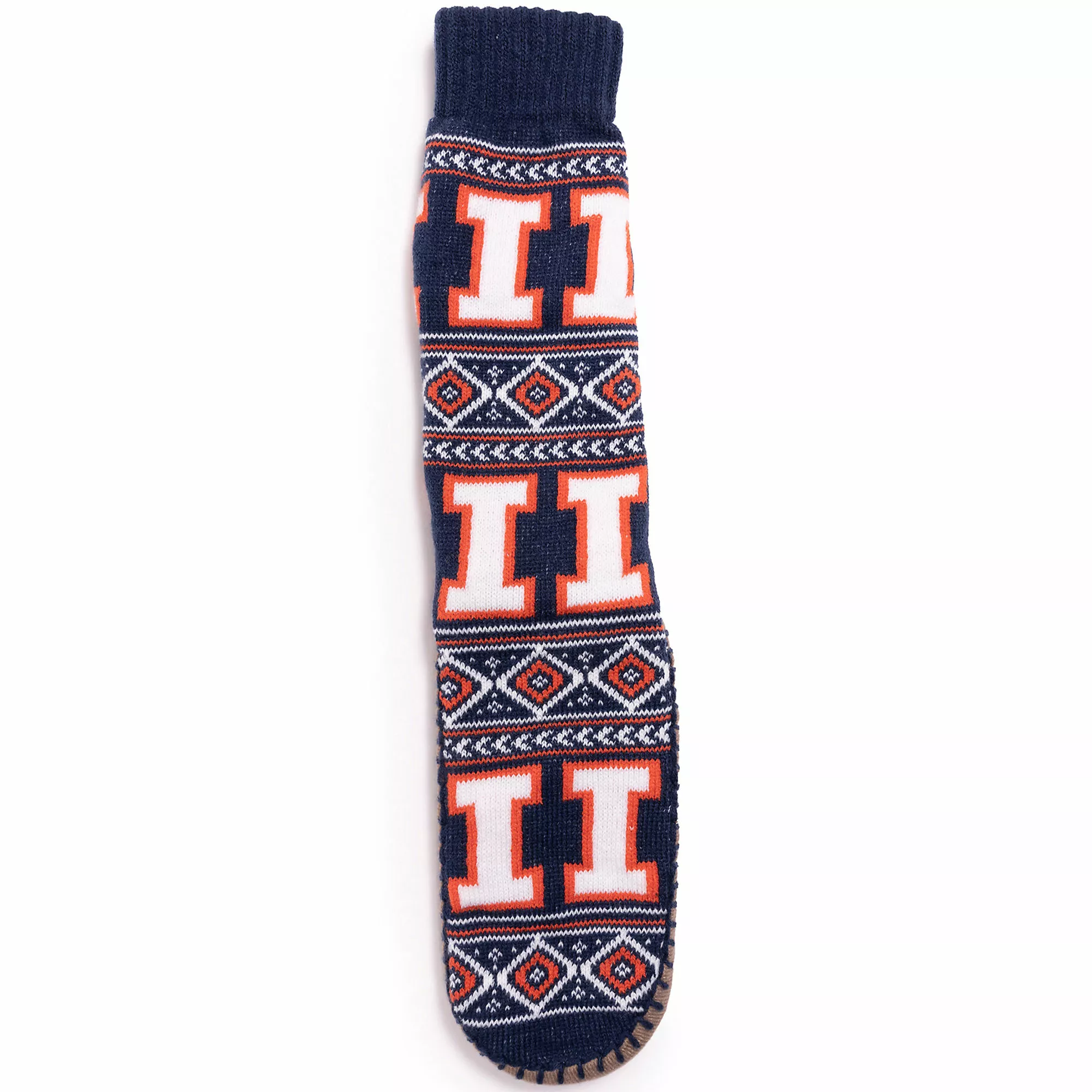 Muk Luks Unisex Game Day Illinois Fighting Illini Non-Skid Slipper Socks - Image 2