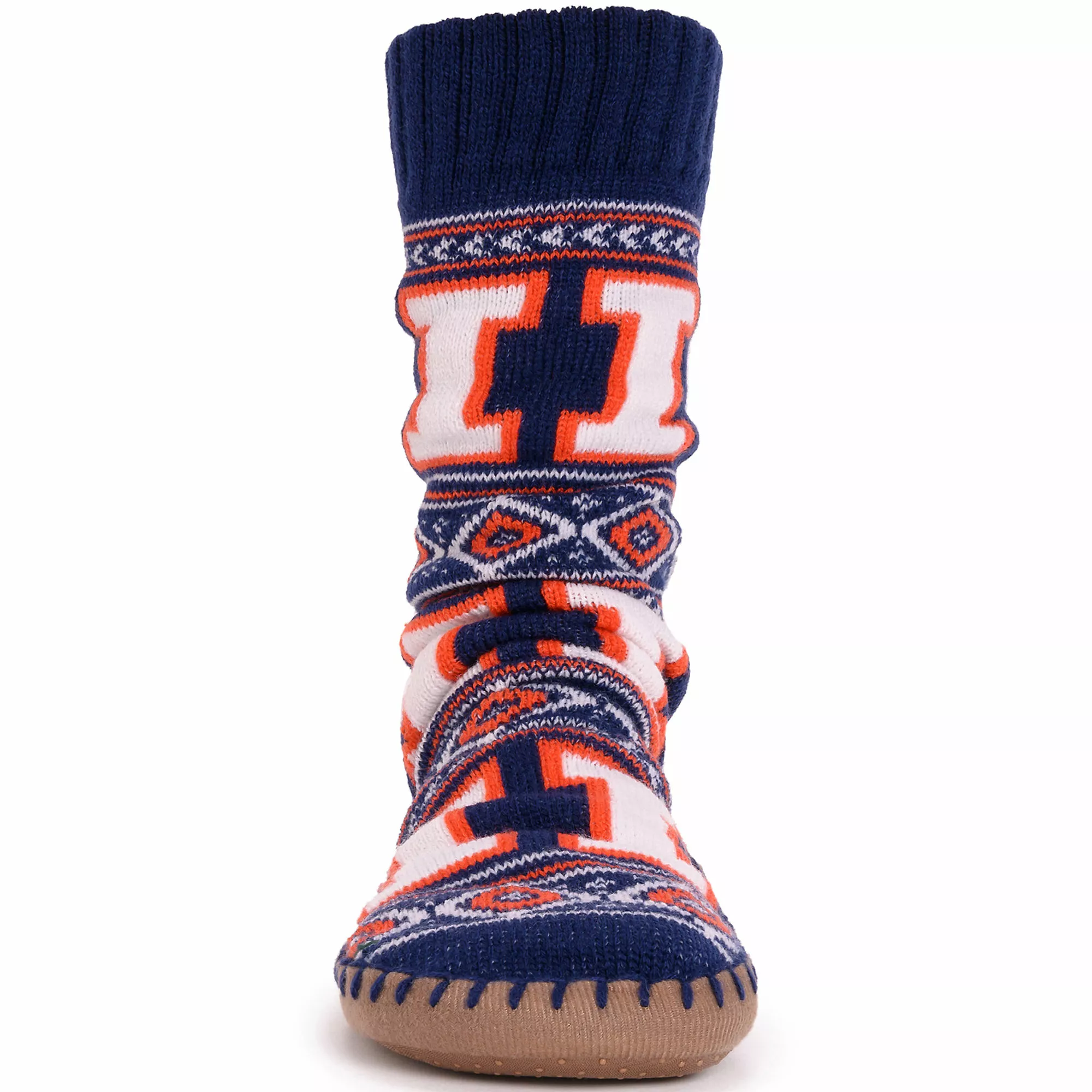 Muk Luks Unisex Game Day Illinois Fighting Illini Non-Skid Slipper Socks - Image 4