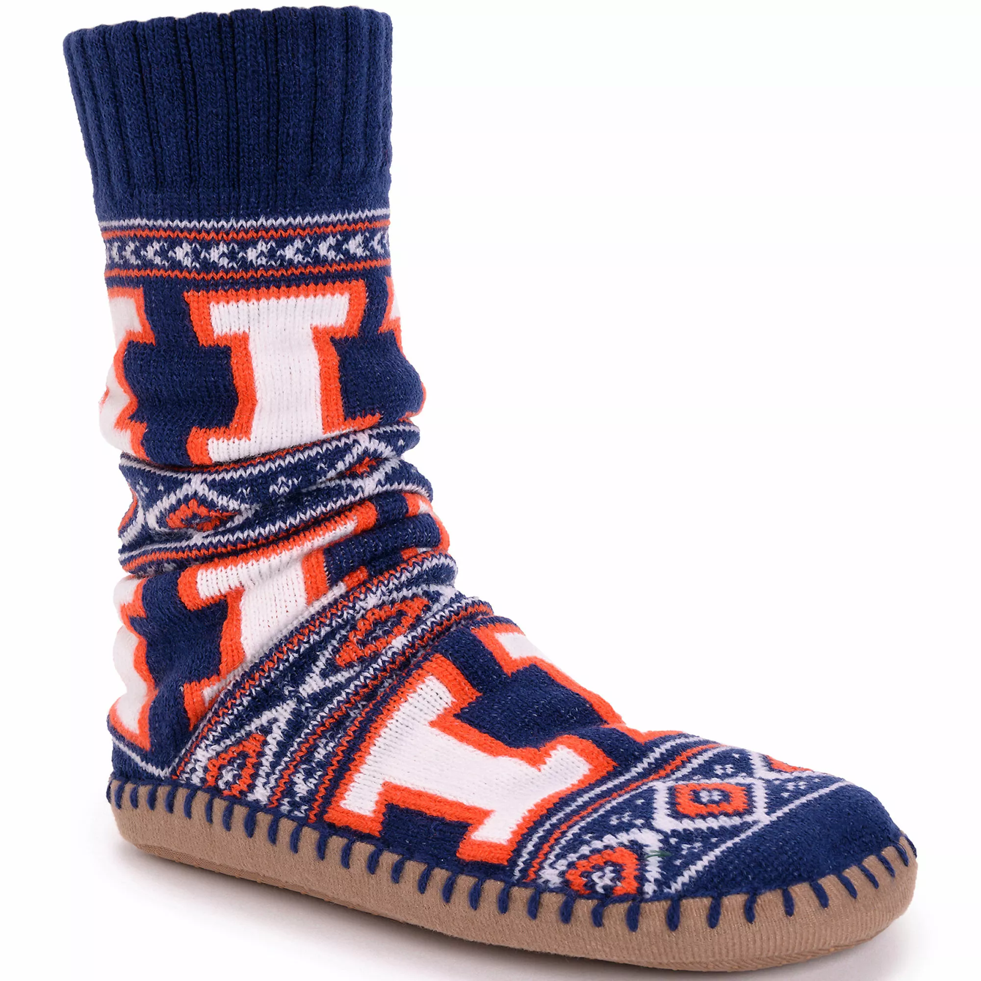 Muk Luks Unisex Game Day Illinois Fighting Illini Non-Skid Slipper Socks