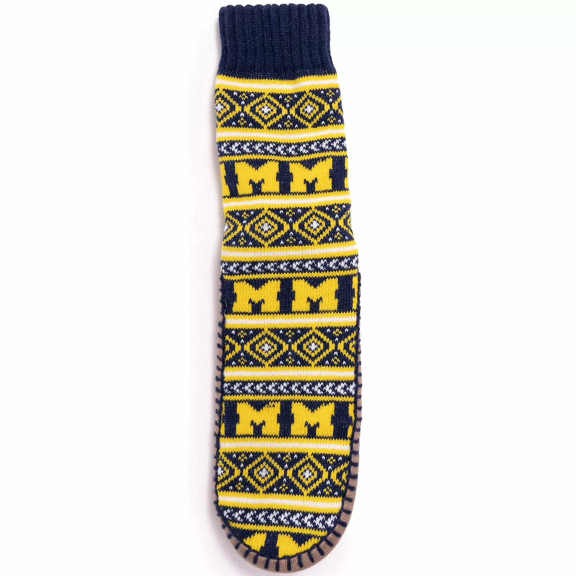 Muk Luks Unisex Game Day Michigan Wolverines Non-Skid Slipper Socks - Image 2