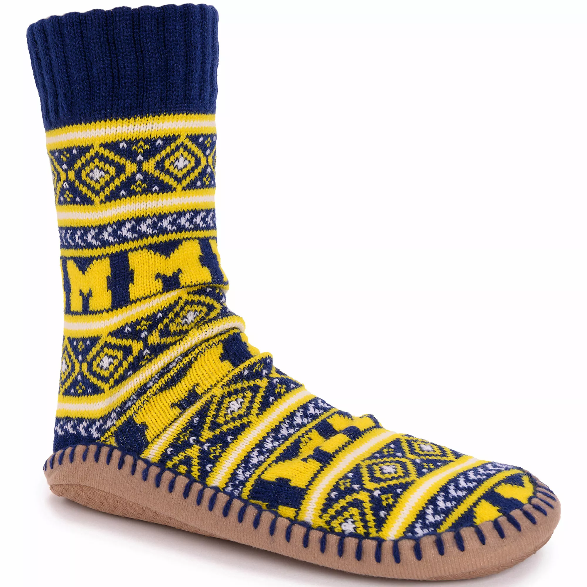 Muk Luks Unisex Game Day Michigan Wolverines Non-Skid Slipper Socks