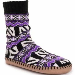 Muk Luks Unisex Game Day Northwestern Wildcats Non-Skid Slipper Socks