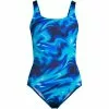 Lands' End Women's Plus Size Chlorine Resistant Scoop Neck High Leg Soft Cup Tugless Sporty One Piece Swimsuit