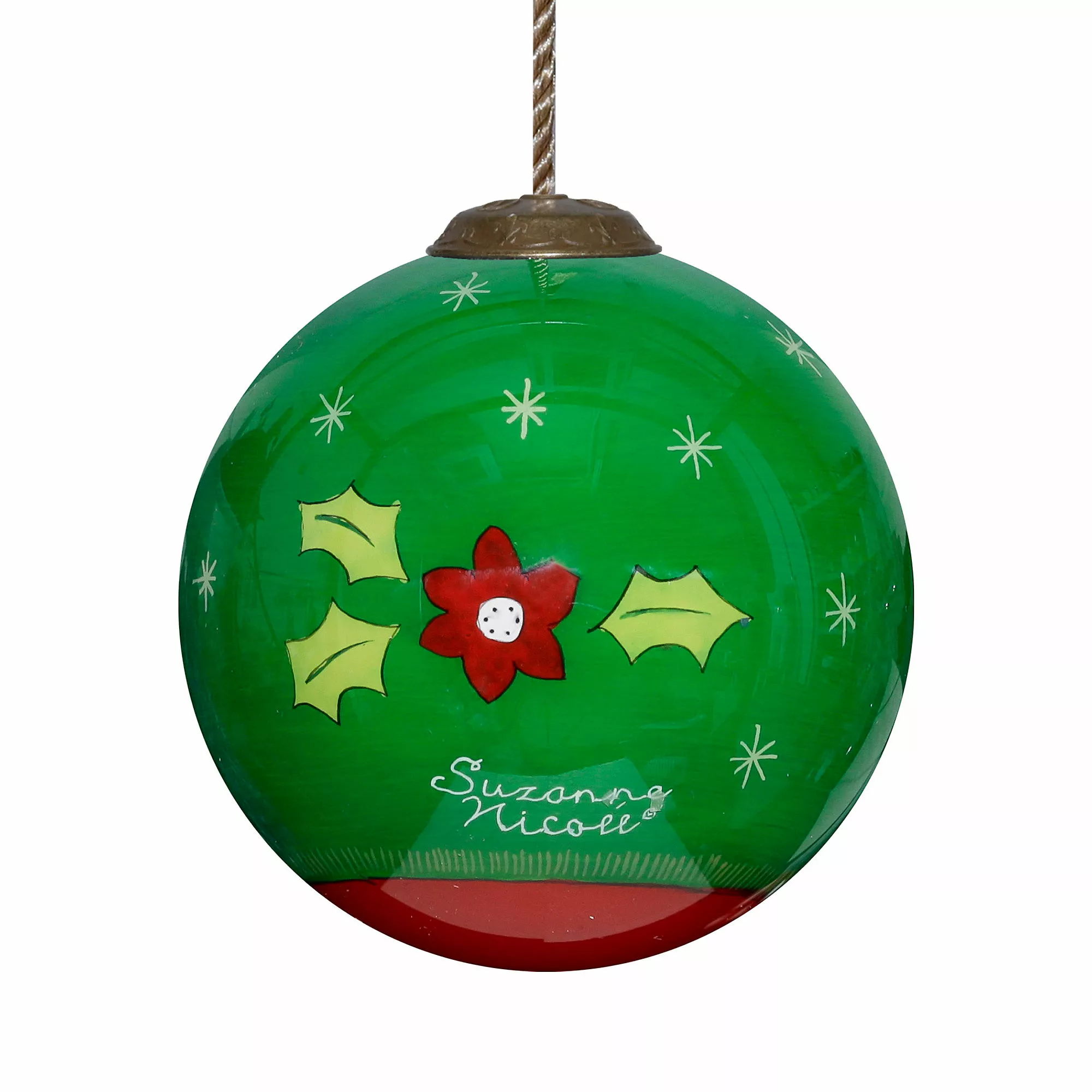 Inner Beauty Sloth Waiting For Santa Christmas Glass Ornament - Image 2