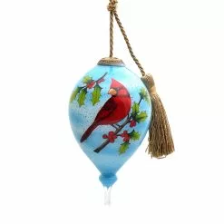 Inner Beauty Cardinal On Branches Glass Ornament