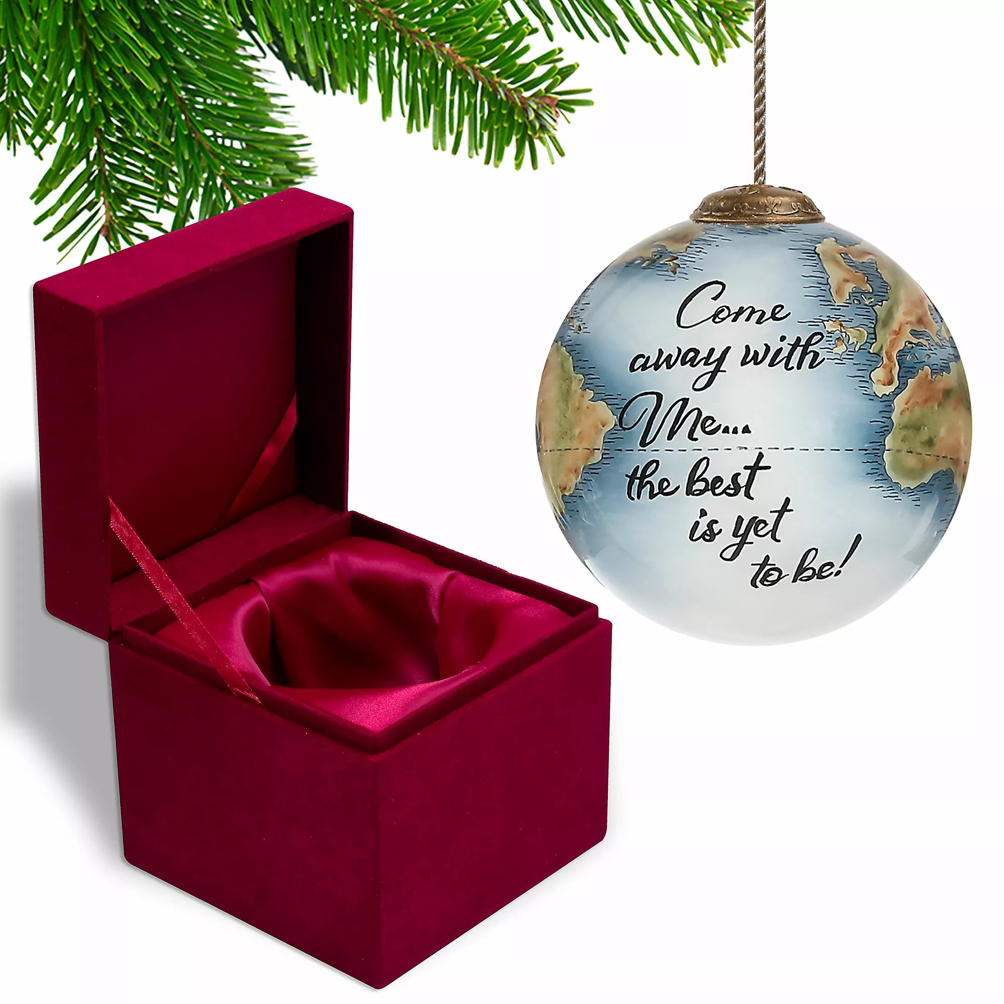 Inner Beauty Travel Globe Glass Ornament - Image 3