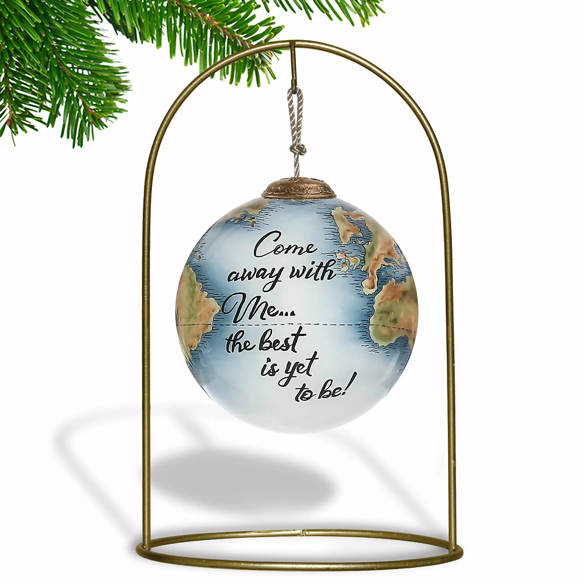 Inner Beauty Travel Globe Glass Ornament - Image 4