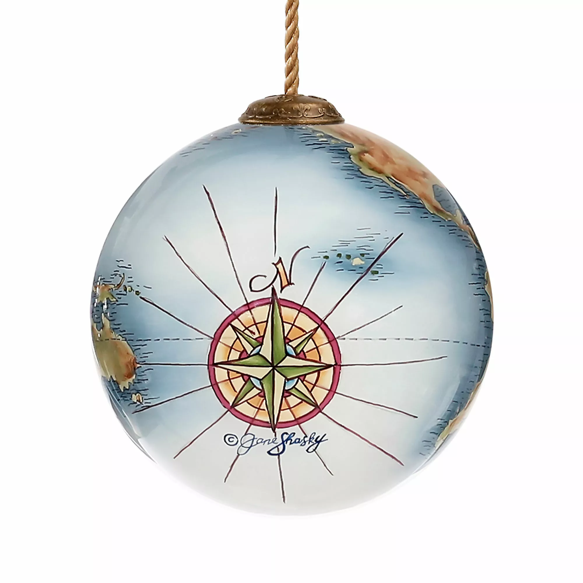 Inner Beauty Travel Globe Glass Ornament - Image 2